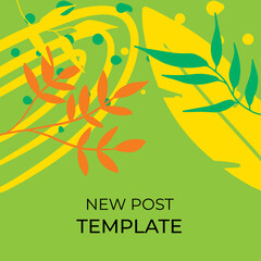 Summer sale organic flat floral template for social media or square flyer. Summer banner with floral decoration. Can be use for greeting card, social media post and more 