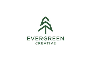 Letter S pine evergreen. fir hemlock spruce conifer cedar coniferous cypress larch pinus tree forest vintage retro hipster line art Logo design