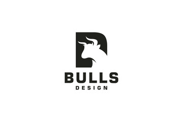 Letter D logo, Bull logo,head bull logo, monogram Logo Design Template Element