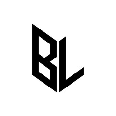 initial letters monogram logo black BL