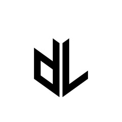 initial letters monogram logo black DL