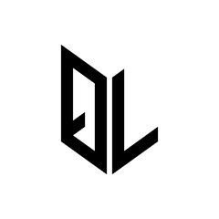 initial letters monogram logo black QL
