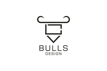 Letter L logo, Bull logo,head bull logo, monogram Logo Design Template Element