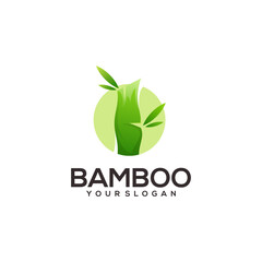 Bamboo logo illustration abstract gradient