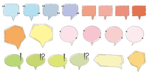 Set of Colorful decoration frames illustration. Speech bubble, balloon, decorative icons. Vector illustration.