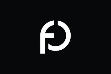 FP logo letter design on luxury background. PF logo monogram initials letter concept. FP icon logo design. PF elegant and Professional letter icon design on black background. F P PF FP
