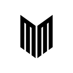 initial letters monogram logo black MM