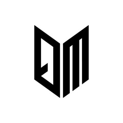 initial letters monogram logo black QM