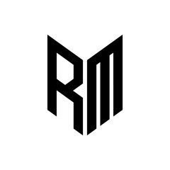 initial letters monogram logo black RM