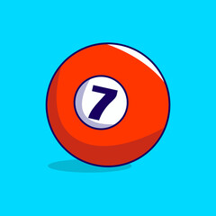 Billiard ball number seven Vector, illustration of a Billiard Ball Icon - isolated vector illustration of Billiard Ball
