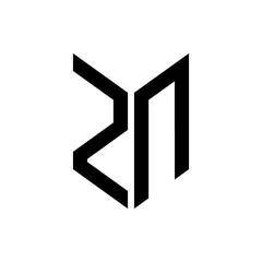 initial letters monogram logo black ZN