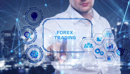 FOREX TRADING, new business concept.  Business, Technology, Internet and network concept.