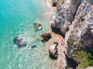Rusalka beach in Bulgaria - an exotic rocky beach on the Black sea. 