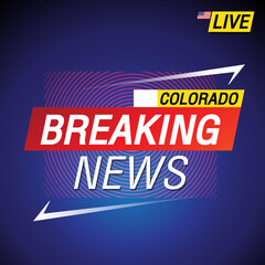 Breaking news. United states of America with backgorund. Colorado and map on Background vector art image illustration.