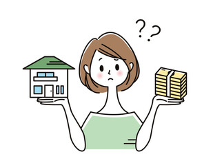 不動産で悩む女性