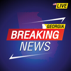 Breaking news. United states of America with backgorund. Georgia and map on Background vector art image illustration.