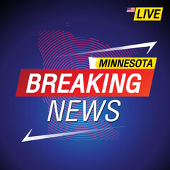 Breaking news. United states of America with backgorund. Minnesota and map on Background vector art image illustration.