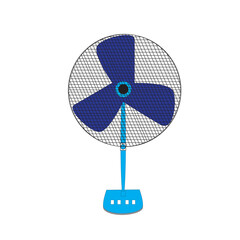 electric fans of various types isolated on white background Vector illustration in flat cartoon style.