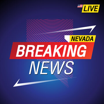 Breaking news. United states of America with backgorund. Nevada and map on Background vector art image illustration.
