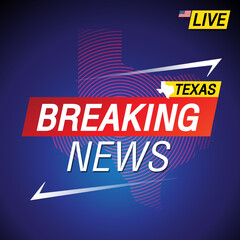 Breaking news. United states of America with backgorund. Texas and map on Background vector art image illustration.