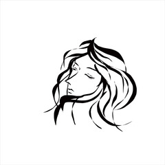 Black paint brush women strokes vector seamless pattern. Hand drawn curved and wavy lines with grunge circles. brush scribbles decorative texture. Messy doodles, bold curvy lines illustration.