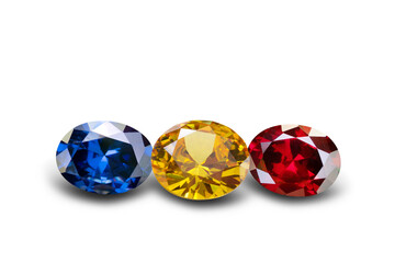 Natural Sapphire gemstone, Jewel or gems on white background