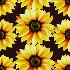 Vector pattern with a floral theme. Background with leaves and flowers. The backdrop for greeting cards, posters, banners, and placards.