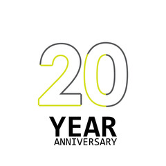 20 Year Anniversary Logo Vector Template Design Illustration White Color