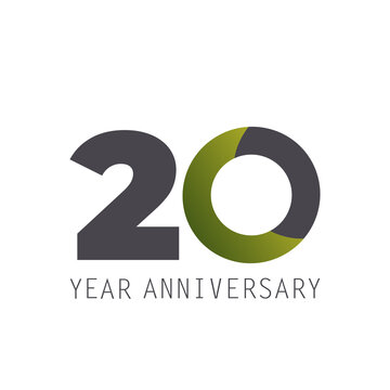 20 Year Anniversary Logo Vector Template Design Illustration White Color
