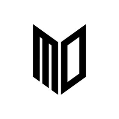 initial letters monogram logo black MO