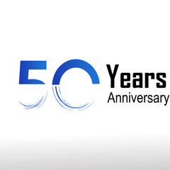 50 Year Anniversary Logo Vector Template Design Illustration White Color
