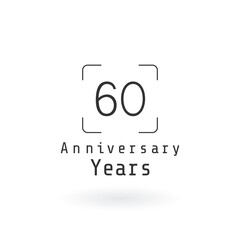 60 Year Anniversary Logo Vector Template Design Illustration White Color