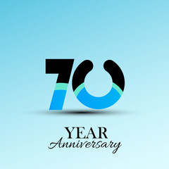70 Year Anniversary Logo Vector Template Design Illustration White Color