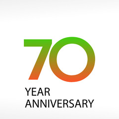 70 Year Anniversary Logo Vector Template Design Illustration White Color