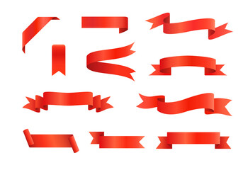 Set of Red ribbons pack