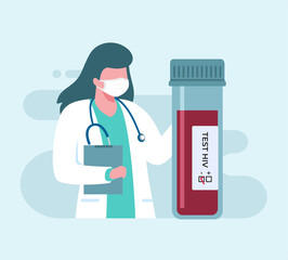 HIV test flat vector illustration for banner 