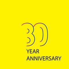 80 Year Anniversary Logo Vector Template Design Illustration Color