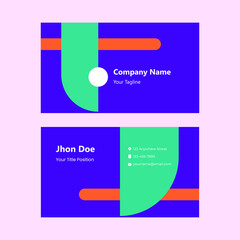 Business Card Template. Simple Purple Color Business Card Design, Suitable for corporate stationery brand identity and personal business card