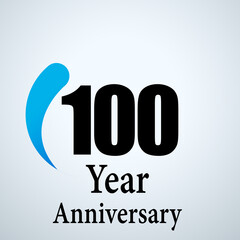 100 Year Anniversary Logo Vector Template Design Illustration White Color