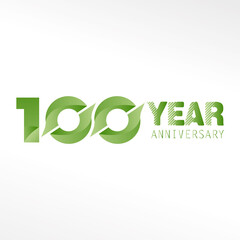 100 Year Anniversary Logo Vector Template Design Illustration White Color