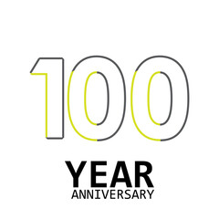 100 Year Anniversary Logo Vector Template Design Illustration White Color