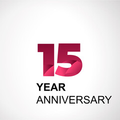 15 Year Anniversary Logo Vector Template Design Illustration