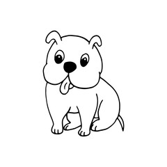 Plakat dog icon. hand drawn doodle. vector, scandinavian, nordic, minimalism, monochrome. pet, animal, cute, funny.