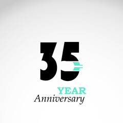 35 Year Anniversary Logo Vector Template Design Illustration