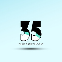35 Year Anniversary Logo Vector Template Design Illustration