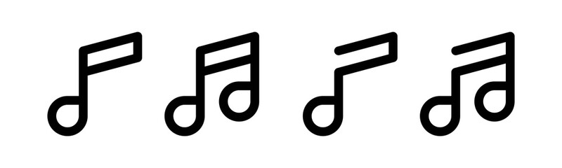 Vector graphic of note music icon collection