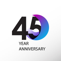 45 Year Anniversary Logo Vector Template Design Illustration