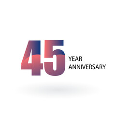 45 Year Anniversary Logo Vector Template Design Illustration