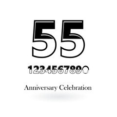 55 Year Anniversary Logo Vector Template Design Illustration