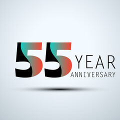 55 Year Anniversary Logo Vector Template Design Illustration